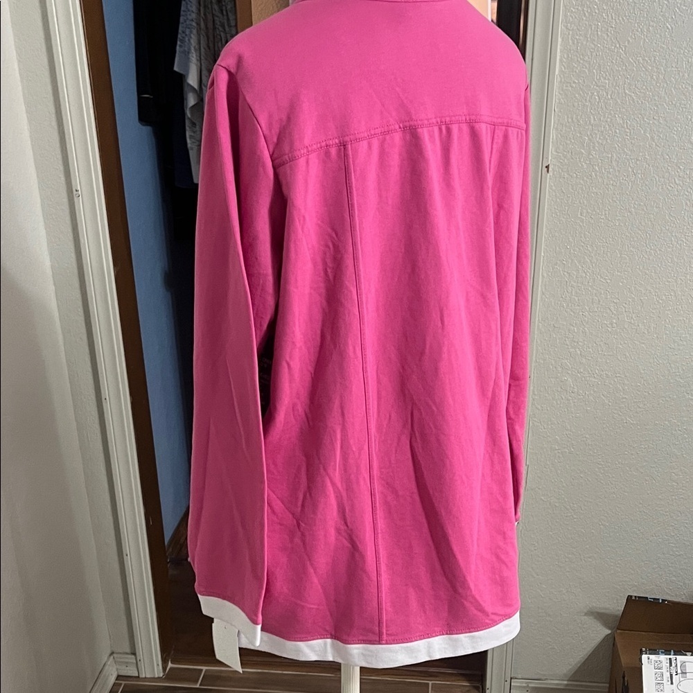 Roaman's Pink Utility Jacket with Gold Details Just Lovely and Ladylike - Picture 13 of 14